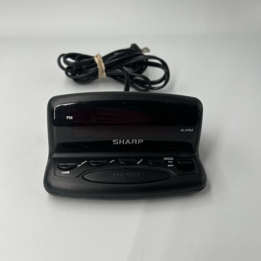✨Sharp Digital Alarm Clock w/Snooze RED LED Lighting Model SPC026 (Black Color)